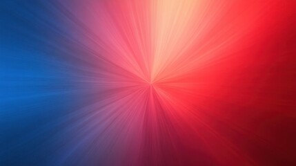 A vibrant abstract background blending blue and red hues with radial lines.