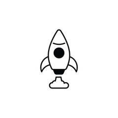 Rocket Launch icon design with white background stock illustration