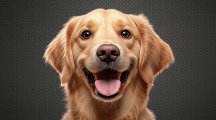 Happy Golden Retriever Dog Portrait  Close Up  Pet  Puppy  Animal  Canine