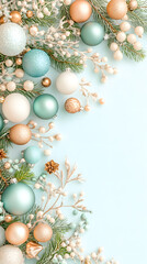 Pastel Christmas Decor on a Neutral Background