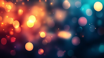 An abstract background with bokeh defocused lights features a soft, blurred effect created by out-of-focus light sources. 