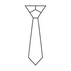 Black silhouette businessman collar necktie icon and vector illustration