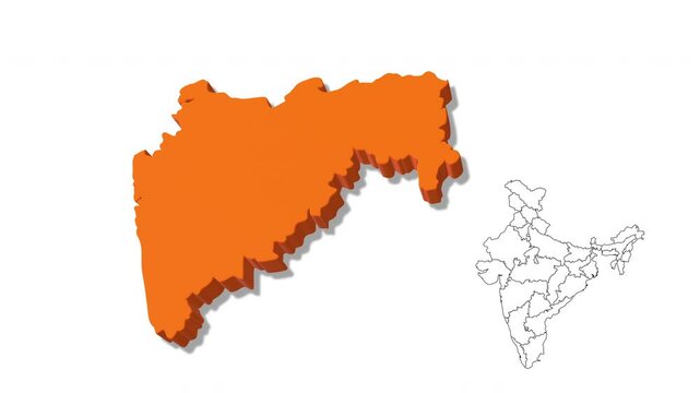 India Map Showing Maharashtra State in Detail