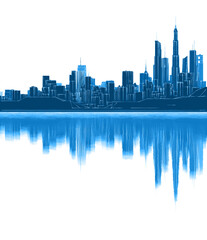 Obraz premium modern city panorama 3d illustration 