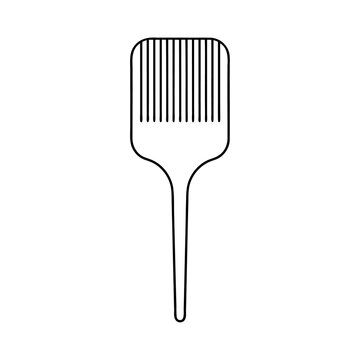 recommend clip art: Black silhouette hair pick barber brush drawing icon and vector illustration