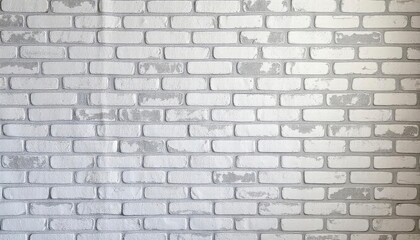 Fototapeta premium Abstract weathered high resolution texture old stucco light gray and aged paint white brick wall background in rural room, grungy blocks of stonework technology color horizontal architecture , ai