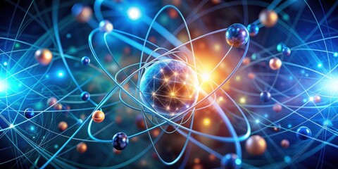 Fototapeta premium Abstract image representing quantum entanglements , physics, particles, entwined, interconnected
