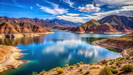 Beautiful landscape of Cabra Corral reservoir in Salta Argentina, salta, argentina, cabra corral, reservoir, lake, dam