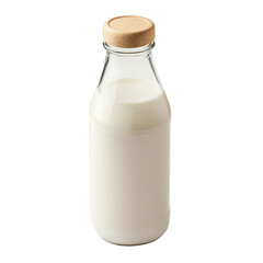 Glass Bottle of Milk with Wooden Lid