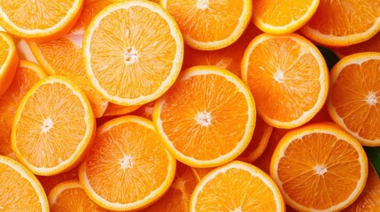 Vibrant Close-up of Freshly Sliced Oranges with Bright Juicy Pulp and Vibrant Colors in a Natural Setting