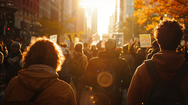 People protesting for a cause , theme of society