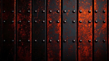 Fototapeta premium Close-up of Weathered Metal Surface in Industrial Setting Showing Texture and Rivets