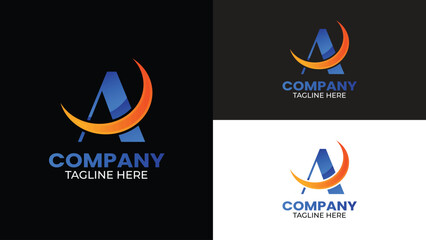 A letter creative logo in different colors with fully editable vector file.