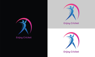 Enjoy crickets creative logo in different colors with fully editable vector file.