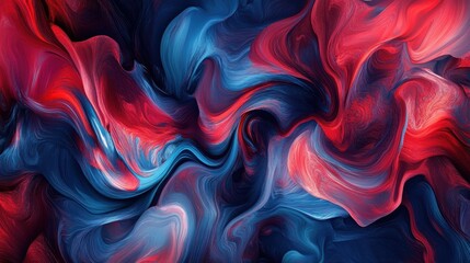 Obraz premium A vibrant abstract swirl of red and blue colors, evoking movement and emotion.