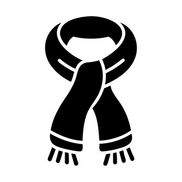 recommend clip art: Black silhouette girl scarf muffler cloth icon and vector illustration