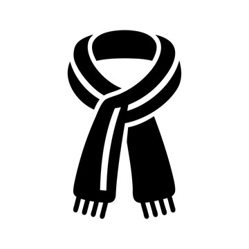 recommend clip art: Black silhouette girl scarf muffler cloth icon and vector illustration