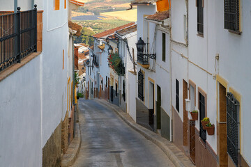 A narrow street in the Andalusian village of Zahara de la Sierra