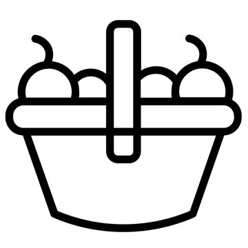 recommend clip art: Bucket Fruit Harvest Line Icon