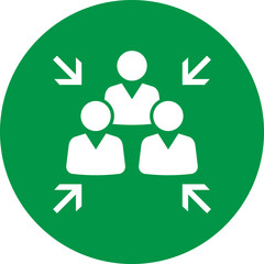 Emergency evacuation assembly point sign. Assembly point icon. Safety Signs. Evacuation Plan. Vector illustration