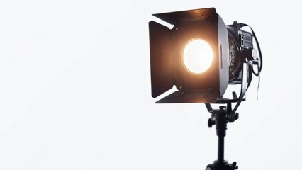 Glowing studio strobe light transparent background