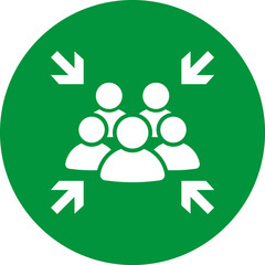 Emergency evacuation assembly point sign. Assembly point icon. Safety Signs. Evacuation Plan. Vector illustration
