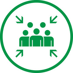 Emergency evacuation assembly point sign. Assembly point icon. Safety Signs. Evacuation Plan. Vector illustration