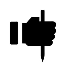 human hand holding a tool icon