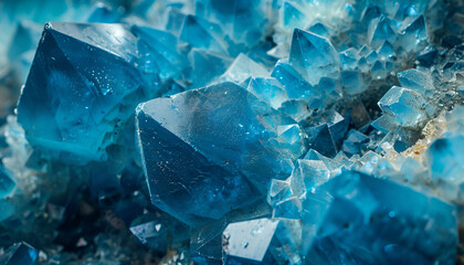 Obraz premium Macro view of blue mineral stone formed naturally