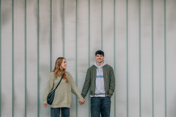 urban young couple on the street