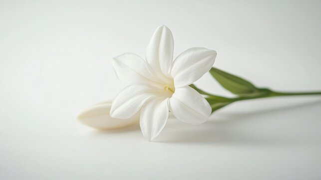 Elegant Close-Up Shot of Stephanotis Flower on White Background - Stunning Floral Photography
