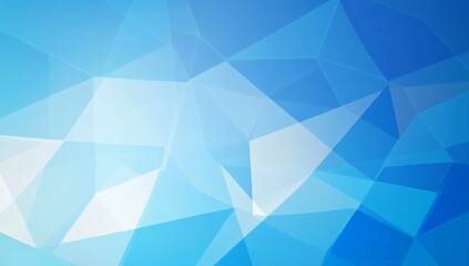 Minimalist Blue Geometric Background with Low-Poly Polygonal Shapes in Vector Illustration, Perfect for Internet Product and Service Presentations
