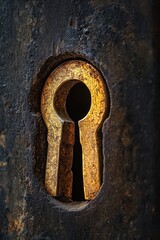 Keyhole in an Old Rusty Door