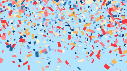 Vibrant confetti floating against a light blue background, perfect for celebrations, parties, and festive occasions.