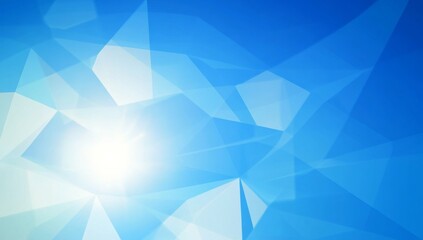 Obraz premium Minimalist Blue Geometric Background with Low-Poly Polygonal Shapes in Vector Illustration, Perfect for Internet Product and Service Presentations