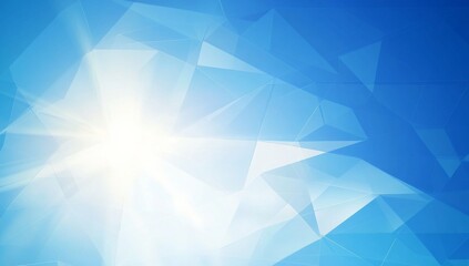Obraz premium Minimalist Blue Geometric Background with Low-Poly Polygonal Shapes in Vector Illustration, Perfect for Internet Product and Service Presentations