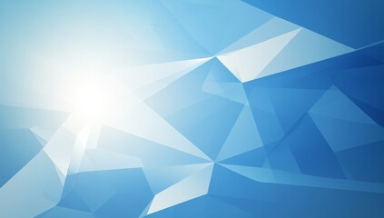 Fototapeta premium Minimalist Blue Geometric Background with Low-Poly Polygonal Shapes in Vector Illustration, Perfect for Internet Product and Service Presentations
