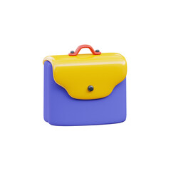 3D Colorful Business Briefcase Icon