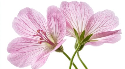 Vibrant Close-Up of Geranium Flower on White Background - Stunning Botanical Photography
