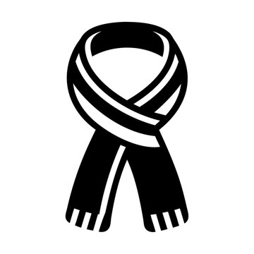 recommend clip art: Black silhouette girl scarf muffler cloth icon and vector illustration