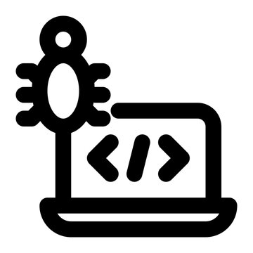 recommend clip art: bug, error, defect, malfunction, programming, coding outline icon