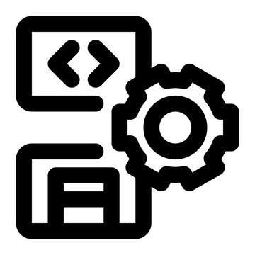 recommend clip art: compiler, interpreter, compilation, interpretation, programming, coding outline icon