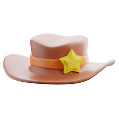 Autumn 3D Cowboy Hat with Sheriff Star