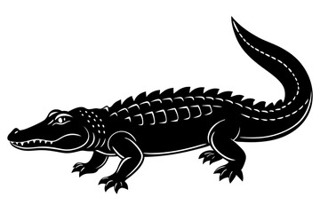 Alligator vector silhouette, crocodile icon, Crocodile and alligator silhouette
