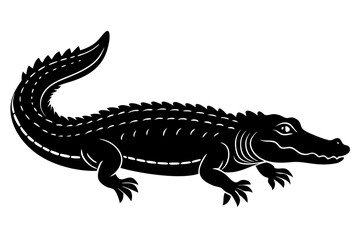 Alligator vector silhouette, crocodile icon, Crocodile and alligator silhouette
