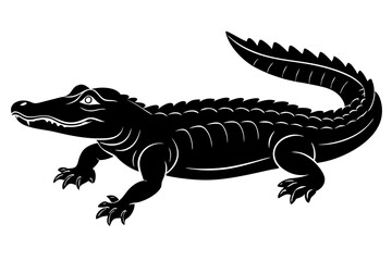 Alligator vector silhouette, crocodile icon, Crocodile and alligator silhouette
