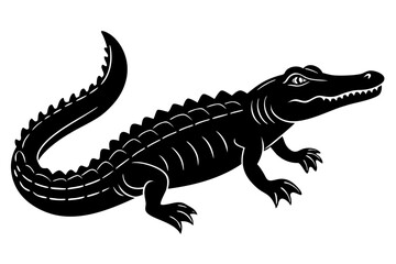 Alligator vector silhouette, crocodile icon, Crocodile and alligator silhouette
