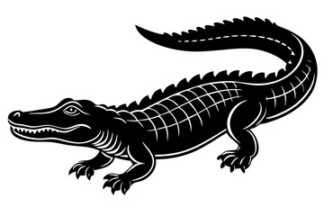 Alligator vector silhouette, crocodile icon, Crocodile and alligator silhouette
