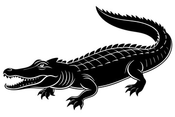 Alligator vector silhouette, crocodile icon, Crocodile and alligator silhouette
