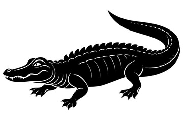 Alligator vector silhouette, crocodile icon, Crocodile and alligator silhouette
